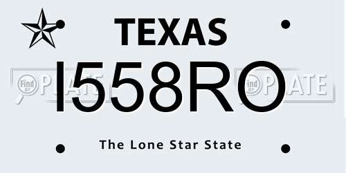 I558RO Texas License Plate