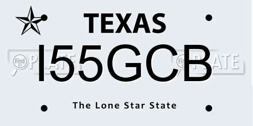 I55GCB Texas License Plate