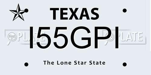 I55GPI Texas License Plate