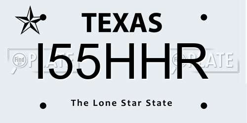 I55HHR Texas License Plate