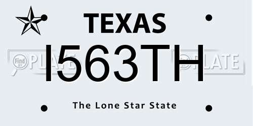 I563TH Texas License Plate