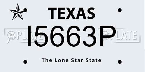 I5663P Texas License Plate