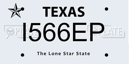 I566EP Texas License Plate