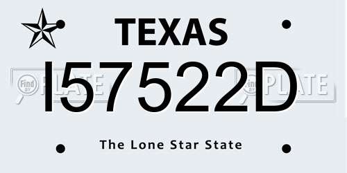 I57522D Texas License Plate