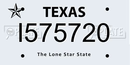 I575720 Texas License Plate