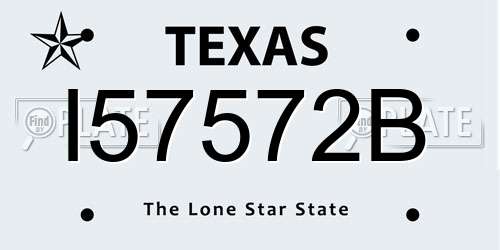I57572B Texas License Plate
