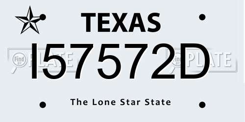 I57572D Texas License Plate