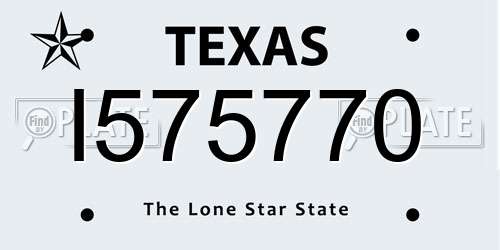 I575770 Texas License Plate