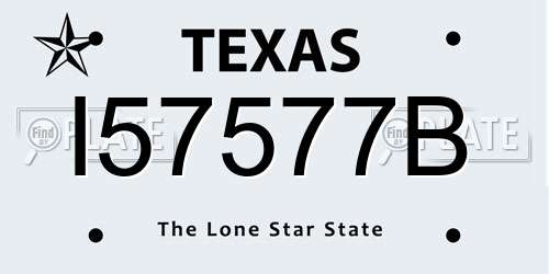 I57577B Texas License Plate