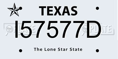 I57577D Texas License Plate
