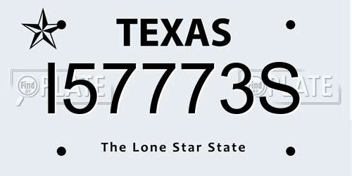 I57773S Texas License Plate