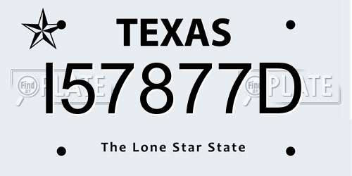 I57877D Texas License Plate