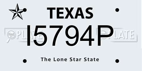 I5794P Texas License Plate