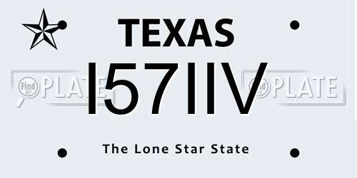 I57IIV Texas License Plate
