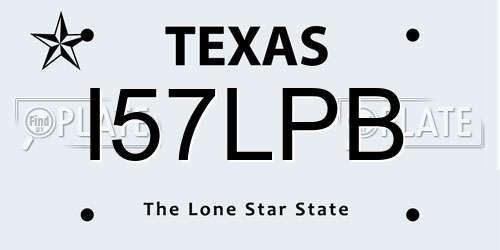 I57LPB Texas License Plate