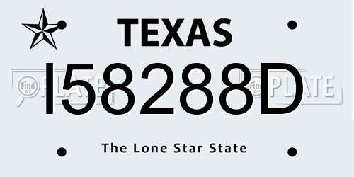 I58288D Texas License Plate