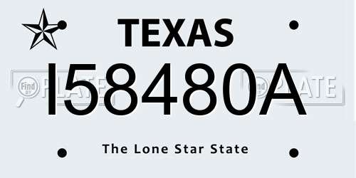 I58480A Texas License Plate