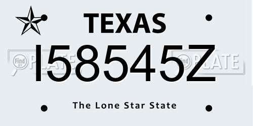 I58545Z Texas License Plate