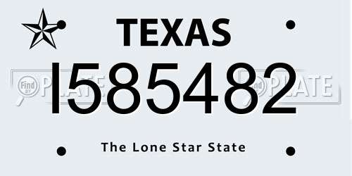 I585482 Texas License Plate