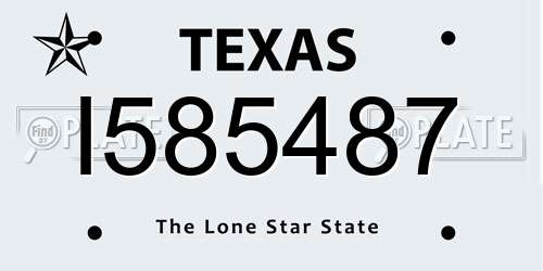I585487 Texas License Plate