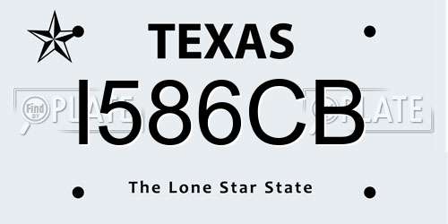 I586CB Texas License Plate