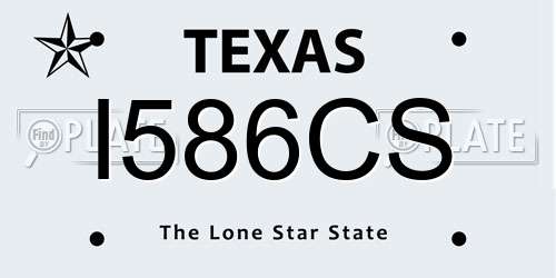 I586CS Texas License Plate