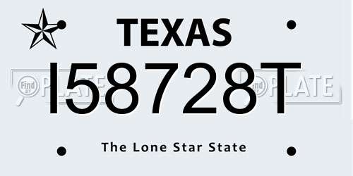 I58728T Texas License Plate