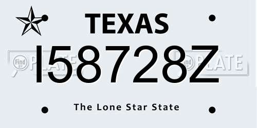 I58728Z Texas License Plate