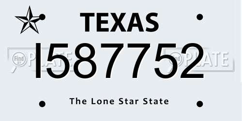 I587752 Texas License Plate