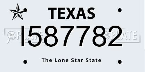 I587782 Texas License Plate