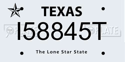 I58845T Texas License Plate