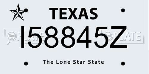 I58845Z Texas License Plate