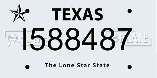 I588487 Texas License Plate