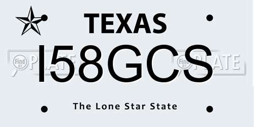 I58GCS Texas License Plate