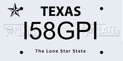 I58GPI Texas License Plate