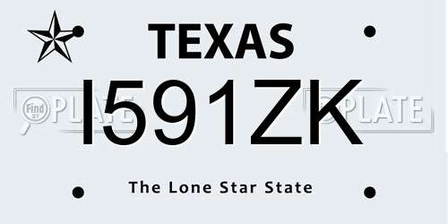 I591ZK Texas License Plate
