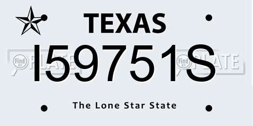 I59751S Texas License Plate