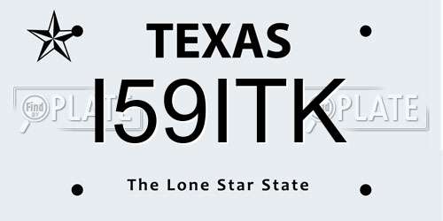 I59ITK Texas License Plate