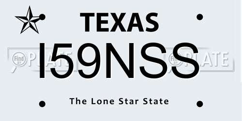 I59NSS Texas License Plate