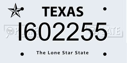 I602255 Texas License Plate