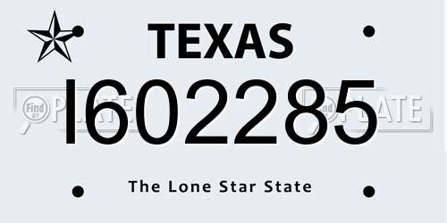 I602285 Texas License Plate