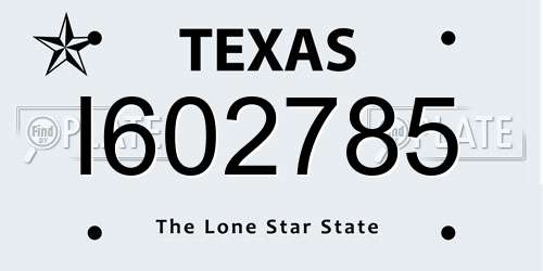 I602785 Texas License Plate