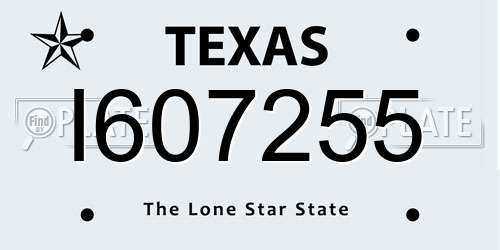 I607255 Texas License Plate