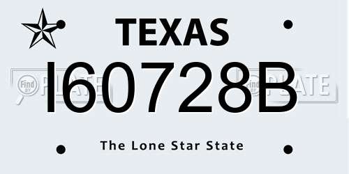 I60728B Texas License Plate