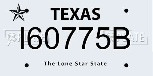 I60775B Texas License Plate