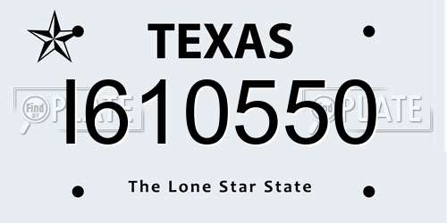 I610550 Texas License Plate