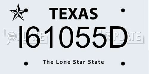 I61055D Texas License Plate