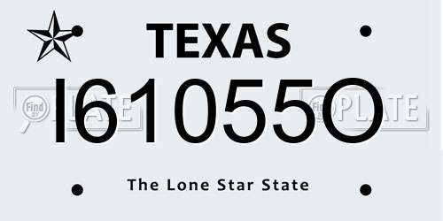 I61055O Texas License Plate