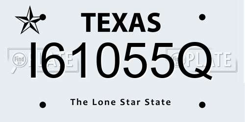 I61055Q Texas License Plate