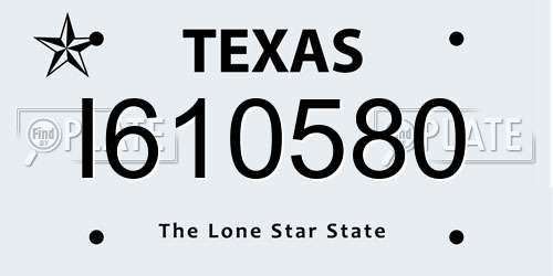 I610580 Texas License Plate